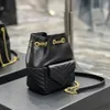 Designer 19cm Mini bolsa de balde Bolsa de ombro de casca de cordeiro letra dourada e bolsas de moda feminina