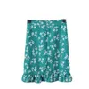 Saias moda 2022 verão mulheres coreano ins bonito para meninas sexy floral impresso babados hem cintura alta mini feminino