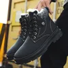 Stiefel Schnee f￼r M￤nner Leder Winterschuhe Comfy warme Stiefelpelz Schn￼rkn￶chel m￤nnliche Schuhe Non-Rutsch-Herren Marke Designer