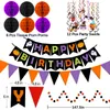 Décorations de Noël Joyeux Anniversaire Bannière Papier Triangle Drapeau Bruant Cercle Confettts Suspendus Guirlande Nid D'abeille Boule Tourbillon Mxhome Amoqf