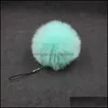 Favor favorita Pompom Keychain Fluffy Pur Pom Soft Ball Car Keyring Key Telder Holder Women Bag Pingente Party Favor Supplies 540 Dhrao