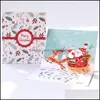 Wenskaarten wenskaarten Merry Christmas Card 3D -Up Jaar feestuitnodigingen Postcards Cadeau Decoratie voor meisjeskid HomeIndustry Dhrfw
