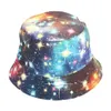 للجنسين harajuku Starry Sky Print Bucket Hat Graffiti Wide Brim Fisherman Cap239W