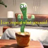 Oggetti decorativi Figurine Dancing Cactus Doll Speak Talk Sound Record Repeat Toy Lovely Talking Toy Kawaii Cactus Toys Bambini Kids Education T220902