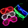 Beleuchtung LED Luminous Brille Halloween leuchtende Neon Weihnachtsfeier blinkende Lichtglanz Sonnenbrille Glas Festival Kostüme Accessoire