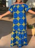 Plus Size Dresses 5XL Women Bohemian Summer Sexy Off Shoulder Party Dress Short Sleeve Kaftan Printed Robe Casual Maxi Sundress