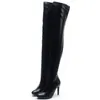 Boots 2020 Big Big Sixies 32-48 أحذية أحذية المرأة رقيقة عالية على أحذية الركبة امرأة حمراء حزب الأسود الأحمر 220903