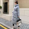 Женские вниз Parkas 2021 Новая зимняя куртка Женщины густые вниз хлопковое длинное пальто парки.