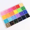 Dekoracje gwoździ dziedziny 24000PC Kolory okrągłe koraliki krysztanie 3 mm/4 mm/5 mm AB Flatback Crystal Stones 6 colors 4 girds 24 girds