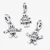 Bestie Bot Robot Dangle Charm 925 plata esterlina Pandora Colgantes Moments mujeres para el día de Navidad fit Charms beads Pulseras Joyería 792250C01 Andy Jewel