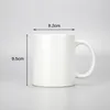 11 oz tasse à café tasse blancs de sublimation brillent dans les tasses en céramique sombres avec poignée porcelaine vert lumineux gobelet bouteille d'eau bricolage cadeau