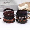 Männer Frau Rindsleder Armband DIY Perlen Stränge fünfzackigen Stern Hip Hop Kombination Anzug Armband 10 Arten/1 Satz