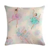 Taie d'oreiller carrée en coton et lin pour fille, taie d'oreiller de danse de Ballet, 45x45cm, pour salon, taille TX83