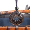 Anh￤nger Halsketten echte nat￼rliche klare Obsidian geschnitzte Doppelpixiu -M￼nze Gl￼cksegen Schwarz Perlen Halskette Mode Schmuck