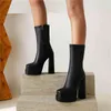 Boots MSTAPCHI Женщины Сексуальные короткие крокодиловые квадратные туфли на высоких каблуках для толстой кожи кожи среднего теленка Botas Mujer 220903