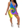 Dames jumpsuits dames rompers dames tie dye geprint verbonden feest clubkleding overalls sexy bodycon playsuit dames holle out kant