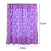 Curtain 100 130cm Drape Practical Comfortable Hollow Printed Transparent Through Rod Shower Kitchen Bathroom Balcony Window