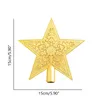 Dekoracje świąteczne 5,9 cala płaska gwiazda Topper Złota Srebrny Brewnik Błyskliwy Top Wykwintny Iron Art Ornament Year Decor Home Decor