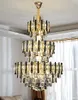 Duplex Loft Hollow Villa Crystal Stor ljuskrona Post-Modern Living Room Hotel Lobby Light Luxury Pendant Light