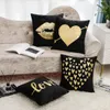 Pillow Case Decor Throw Er Super Soft Gold Foil Decorative Cushion 18 X Inches Eyelashes Lips Love Printed For Sofa Chair Sports2010 Amd5C