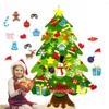 Kerstdecoraties 100x70cm 3D DIY Filt Tree Cartoon Patroon Sticker met lichte thuismas feestaccessoires Shop Showcase Decor