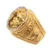 Cluster Rings Unisexe Acier Inoxydable 316L Cool Clean Stone King Skull Gold-Color Medusa Est Ring