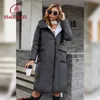 Hailuozi Womens Down Jacket Hood Warm Thick Long Women Coat Fashion Big Pocket Diagonal Zipper Casual Outwear Parkas 6038 220902