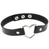 Charker 1PC Creative Vintage Rock Fashion Collar Punk Goth Style Heart Rivet Decor Jóias de couro para mulheres