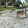 AAA 2022 Yeni Satış Moda Rhinestones Güneş Gözlüğü Basit Tel C Buzlu hem Erkekler hem de Kadınlar İçin Çerçevesiz Lüks Tasarımcı Metal