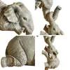 Oggetti decorativi Figurine 3 pezzi di madre elefante appeso 2 baby kawaii fortunato decorazione statua figurine resina artigianato casa soggiorno decorazioni 220902