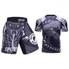 Мужские спортивные костюмы 2022 Коди Лундин мужской костюм ММА с 3D-принтом Bjj Rash Guard джиу-джитсу шорты для бега Sportsqwear