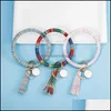 Favore di partito Pu Braccialetti avvolgenti in pelle Portachiavi Portachiavi Bracciale color arcobaleno Chiavi Anello Ciondoli nappa Braccialetti Fibbie Vendita 10 5Cha L1 D Dhf6R