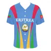 Men's Polos Baseball Customize Blank V-neck Short Sleeve Shirt Eritrea Printing Jersey For Street Hip Hop Tops