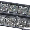 Nail Art Decorations Crystal Strass Nail Art Rhinestone Decoration Mixed Size Clear Ab Non Fix Flatback Gem For Manicure Access Ji388 Dhgdw