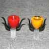 Glasblumenschale mit 14 mm 18 mm männlichen Wasserpfeifen, rot, blau, gelb, bunt, dick, Pyrex-Bongschalen zum Rauchen von Wasserpfeifen