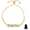 Pulseiras de jóias fios mama coração letra bracelete zircônia jóias jóias de cristal cúbico charme de moda m4r56