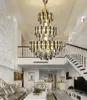 Duplex Loft Hollow Villa Crystal Stor ljuskrona Post-Modern Living Room Hotel Lobby Light Luxury Pendant Light