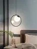 Pendelleuchten Nordic Schwarz Eisen Ring Lichter Schlafzimmer Moderne Luxus Lange Linie Glas Bar Küche Wohnzimmer Hängende Deko Beleuchtung