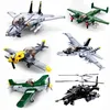 Blocs MOC Briques WW2 Militaire Jet Fighter Hélicoptère Modèle Guerrier Action Figure Assemblé Puzzle Bâtiment Enfants s Jouet Cadeau 220902