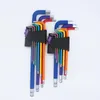 Ferramentas comuns 9pcs de 1,5 mm a 10 mm com codificação de cor Código de bola hexépora Allen key l whrench torque métrica longa com ferramentas manuais de manga B DHWXT DHWXT