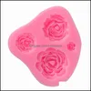 Baking Moulds Liquid State Sile Molds Solid Color Turn Sugar Cake Chocolate Rose Mod Diy Kitchen Practical Tools 2 2Yr J2 Drop Delive Dhwvq