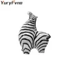 Estatuetas decorativas yuryfvna nórdica criativa estatuetas de animais cerâmica pintada à mão Zebra estátua sala de estar em casa decoração de acessórios para desktop presente