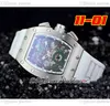 2022 11-01 A21J Automatyczna męska zegarek stalowa obudowa czarna szkielet wielki data biały gumowy pasek 6 Style zegarki Pureteme F6