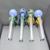 Glass pipe Oil Burner bong hookah Smoking New color leaf color bubble glass direct cooker