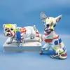 Figurines décoratives nordique coloré Graffiti Sculpture Chihuahua chien Statue moderne peint bouledogue bureau salon décoration créatif ornement