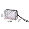 Love Heart Clear Makeup Bags Mesh Cosmetic Bag Borse da viaggio portatili con cerniera per accessori per l'home office Borse per cosmetici