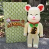 Nieuwe 400% Bearbrick Actie speelgoedcijfers Vinyl Doll Bearbricks 400% 28 cm Luminous Fortune Cat PVC Art Figuur Fashion Toys