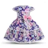 Girl Dresses Flower Baby Girls Child Prom Dress For Weddings Spain Styles Princess Gown Lace Bow Evening Party Clothes Vestidos