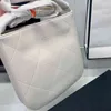 Torba CC Torby na zakupy 22ss Top Skóra Crossbody Klasyczny pikowany łańcuszek w kratę Regulowany pasek na ramię Sprzęt Metalowy suwak Wiadro Luksusowy projekt