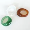Wedding Rings PUNKI 2022 Simple Vintage Green And Brown Color Circle Resin Rinse For Woman Daring Picnic Female Fashion Jewelry Gift
